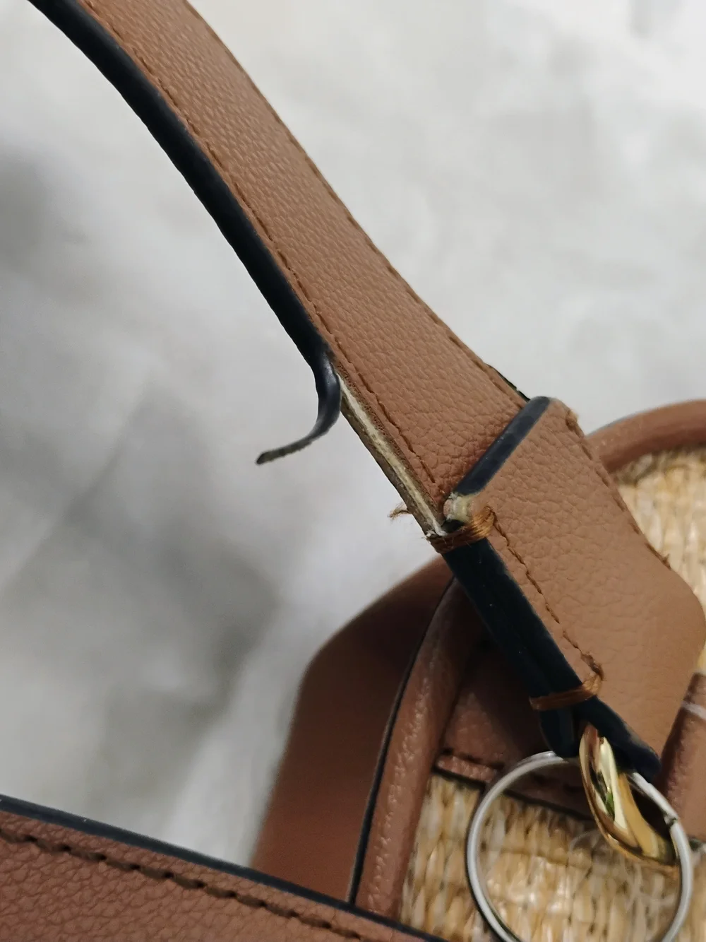 Calvin Klein Monogram‎ Straw Flap Backpack Purse Bag See Photos O